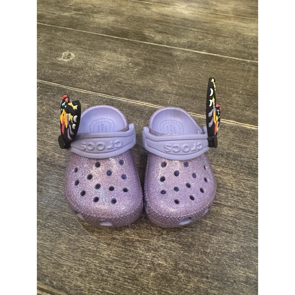 Crocs‎ Classic iAM Butterfly Clog K Girls Size 4 C NEW WITH TAGS! Purple